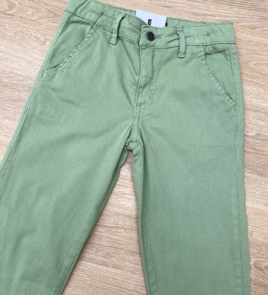 fernandaramoskids com br Calça Masculina Infantil Chino Sarja Verde 1