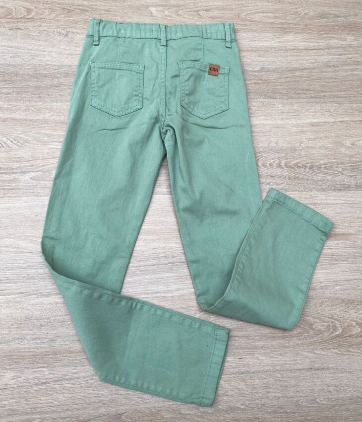fernandaramoskids com br Calça Masculina Infantil Chino Sarja Verde 2