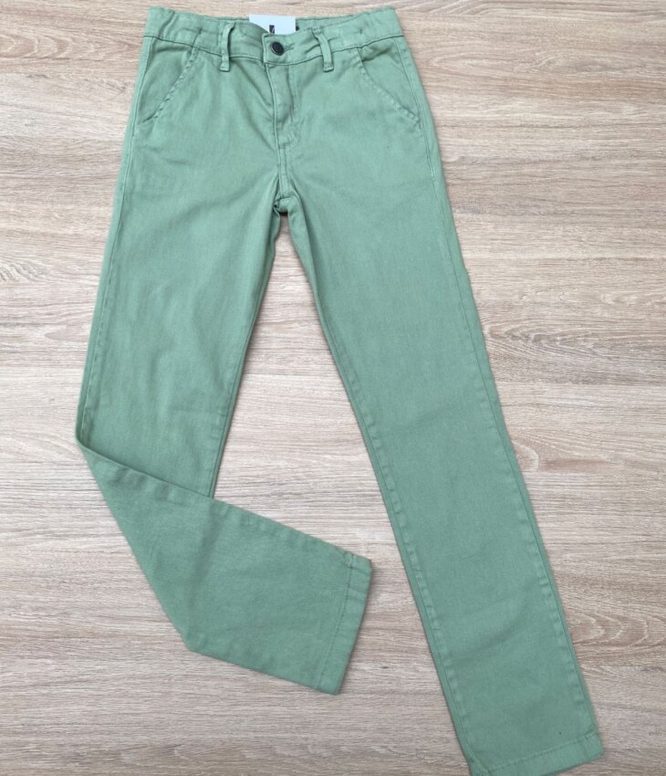 Calça Masculina Infantil Chino Sarja Verde Fernanda Ramos Kids