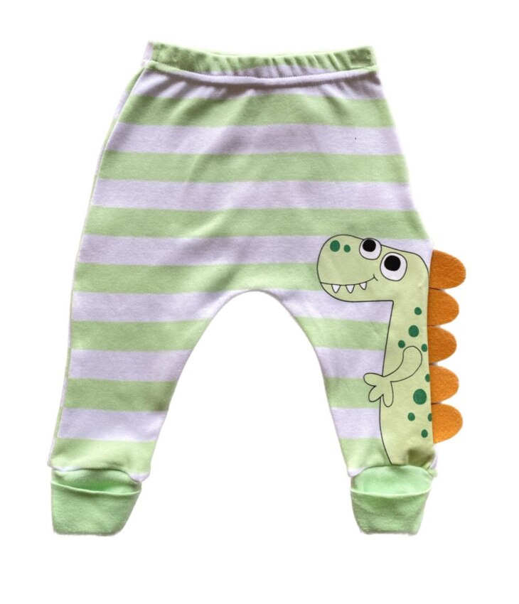 Calça Masculina Infantil com Vira Pe Listrada Verde Fernanda Ramos Kids