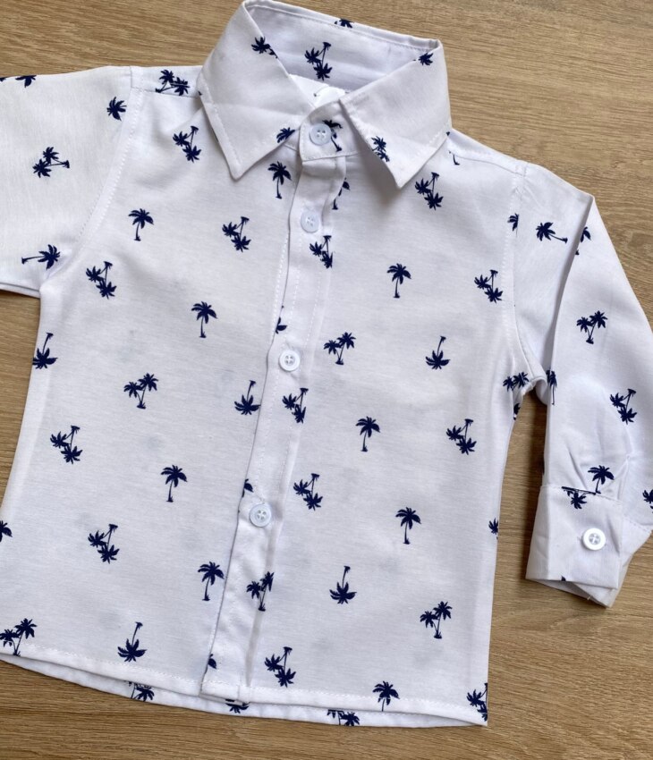 fernandaramoskids com br Camisa Infantil Masculina Manga Longa Estampada Branca 1