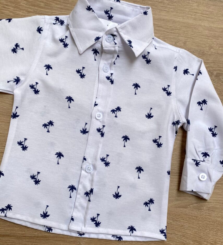 fernandaramoskids com br Camisa Infantil Masculina Manga Longa Estampada Branca 1