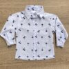 Camisa Infantil Masculina Manga Longa Estampada Branca Fernanda Ramos Kids