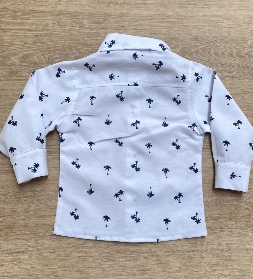 fernandaramoskids com br Camisa Infantil Masculina Manga Longa Estampada Branca 2