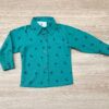 Camisa Infantil Masculina Manga Longa Estampada Verde Fernanda Ramos Kids