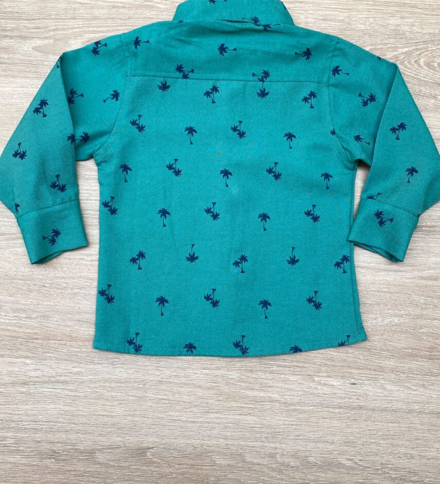 fernandaramoskids com br Camisa Infantil Masculina Manga Longa Estampada Verde 2