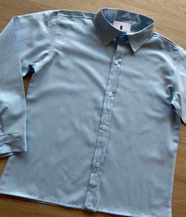 fernandaramoskids com br Camisa Infantil Masculina Manga Longa Social Azul 1