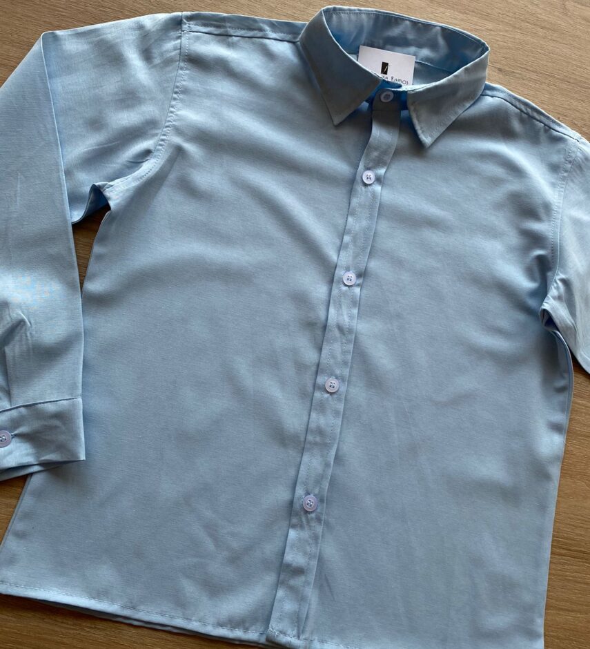fernandaramoskids com br Camisa Infantil Masculina Manga Longa Social Azul 1
