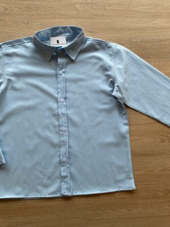 Camisa Infantil Masculina Manga Longa Social Azul Fernanda Ramos Kids