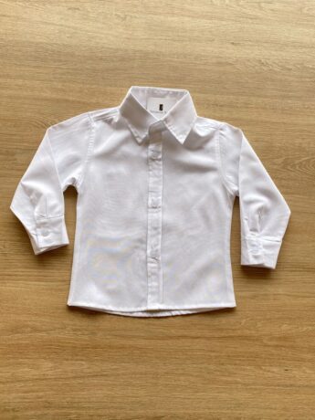 Camisa Infantil Masculina Manga Longa Social Branca Fernanda Ramos Kids