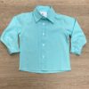 Camisa Infantil Masculina Manga Longa Social Verde Água Fernanda Ramos Kids