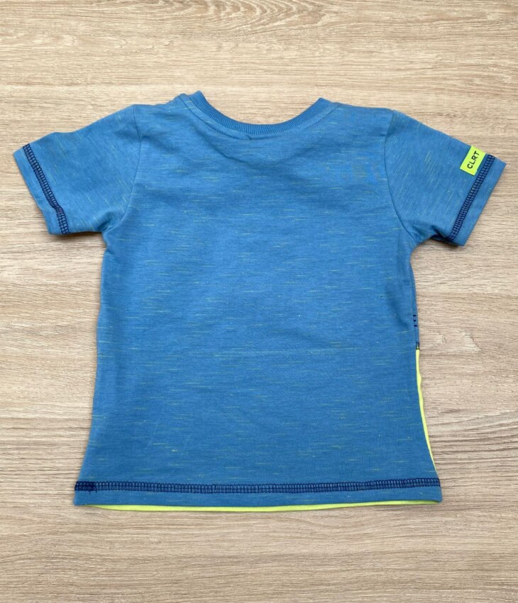 fernandaramoskids com br Camiseta Infantil Masculina Azul com Detalhe Verde 2