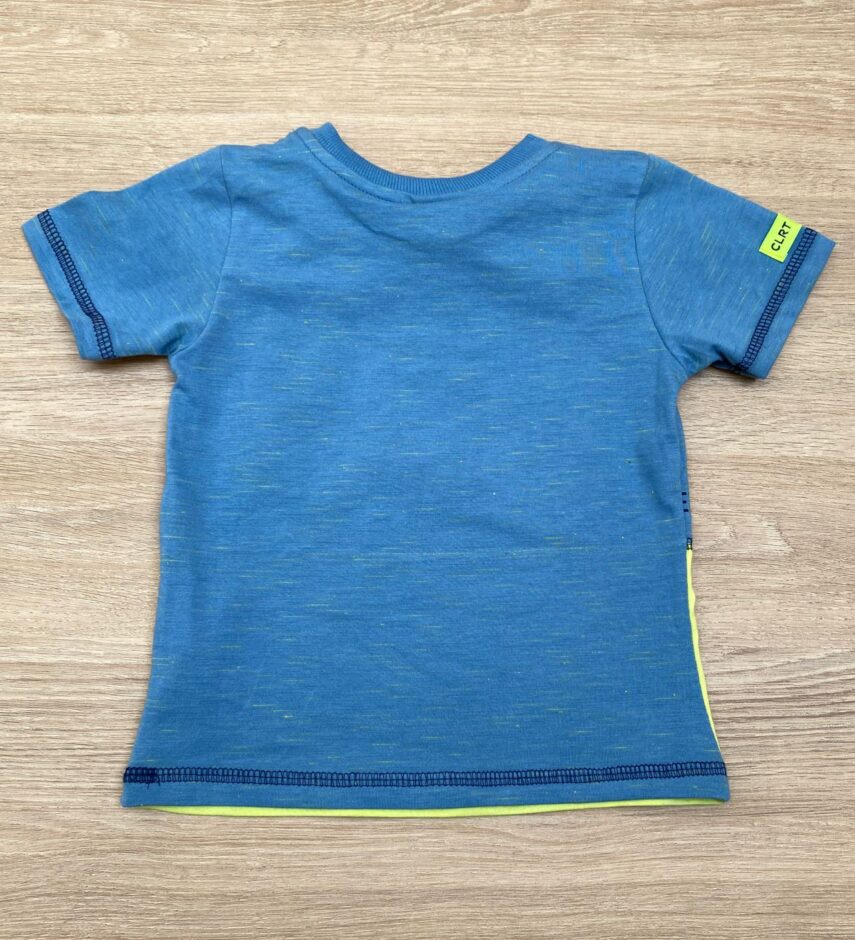 fernandaramoskids com br Camiseta Infantil Masculina Azul com Detalhe Verde 2