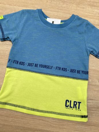 fernandaramoskids com br Camiseta Infantil Masculina Azul com Detalhe Verde 1