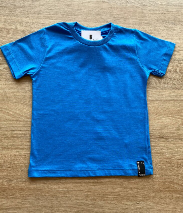 Camiseta Infantil Masculina Básica Azul Cobalto Fernanda Ramos Kids
