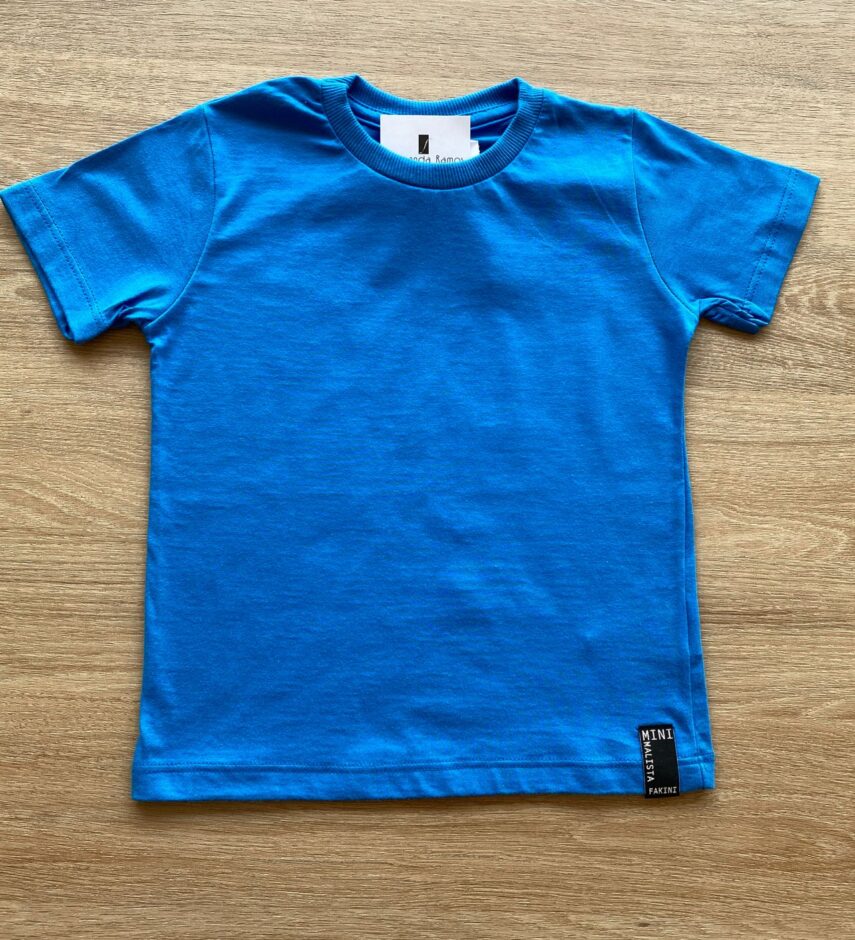 Camiseta Infantil Masculina Básica Azul Cobalto Fernanda Ramos Kids