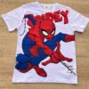 Camiseta Infantil Masculina Branca com Estampa Vermelha e Azul Fernanda Ramos Kids