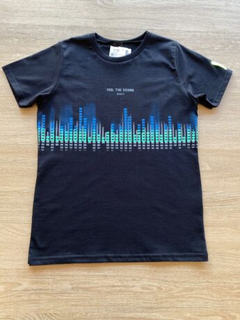 Camiseta Infantil Masculina Feel The Sound Preta Fernanda Ramos Kids