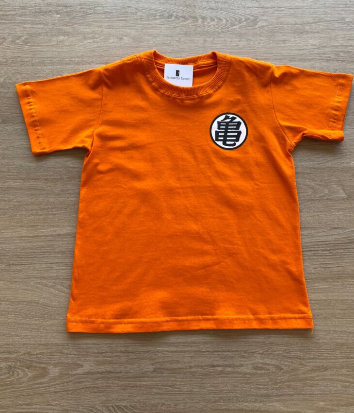 Camiseta Infantil Masculina Laranja com Detalhe Fernanda Ramos Kids