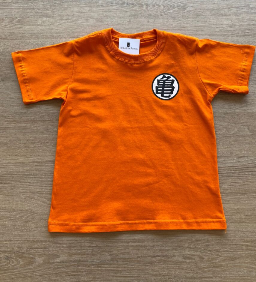 Camiseta Infantil Masculina Laranja com Detalhe Fernanda Ramos Kids