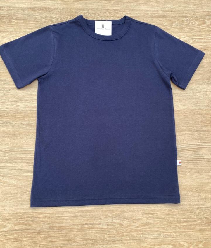 Camiseta Infantil Masculina Meia Malha Azul Marinho Fernanda Ramos Kids