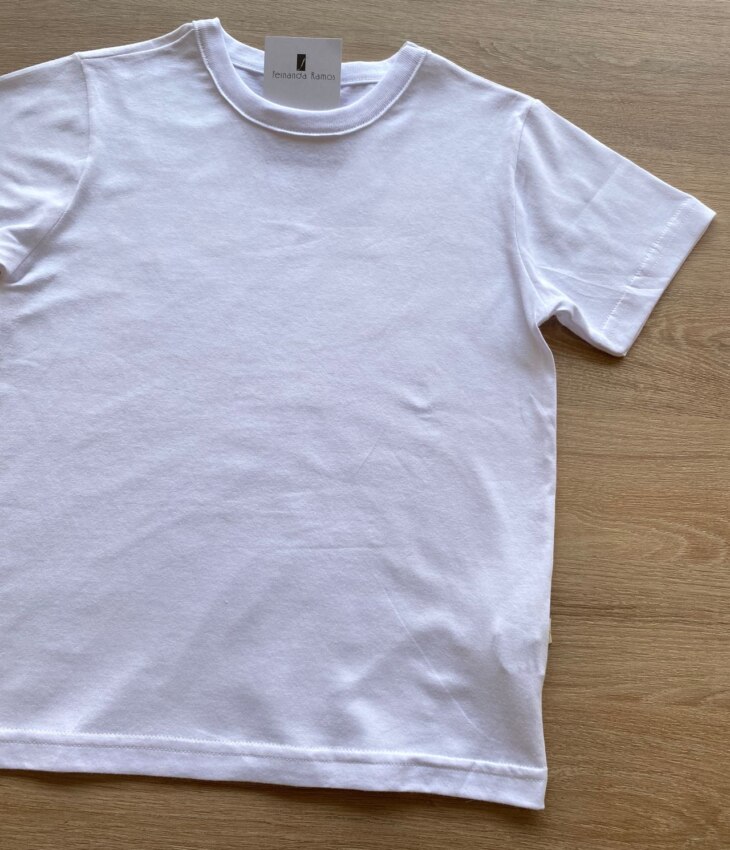 fernandaramoskids com br Camiseta Infantil Masculina Meia Malha Branca 1