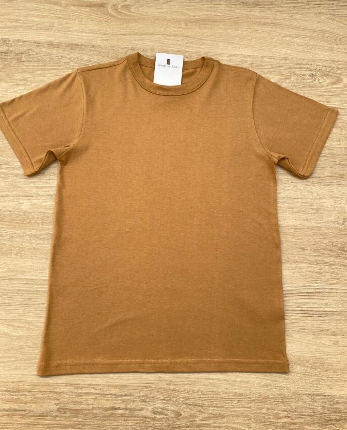 Camiseta Infantil Masculina Meia Malha Caramelo Fernanda Ramos Kids