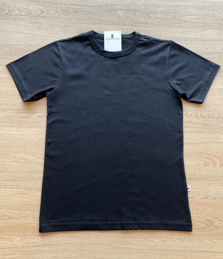 Camiseta Infantil Masculina Meia Malha Preta Fernanda Ramos Kids