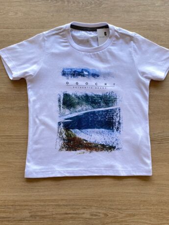 Camiseta Infantil Masculina Ogochi Branca com Detalhe Fernanda Ramos Kids