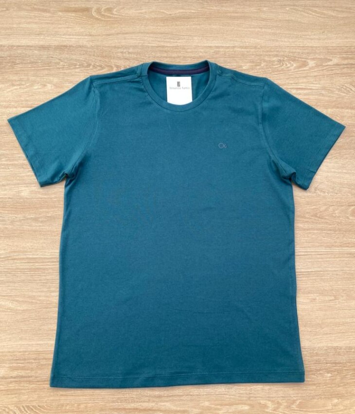 Camiseta Infantil Masculina Ogochi Essencial Verde Petróleo Fernanda Ramos Kids