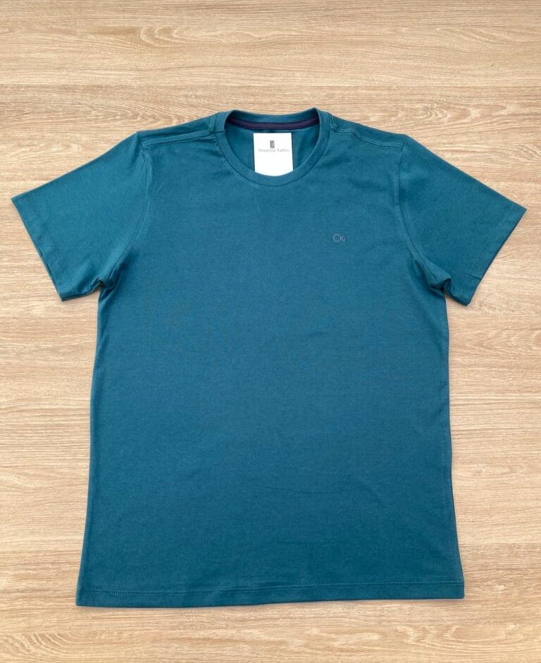Camiseta Infantil Masculina Ogochi Essencial Verde Petróleo Fernanda Ramos Kids