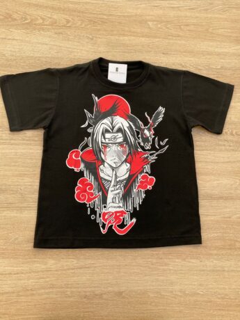 Camiseta Infantil Masculina Preta com Estampa Vermelha Fernanda Ramos Kids