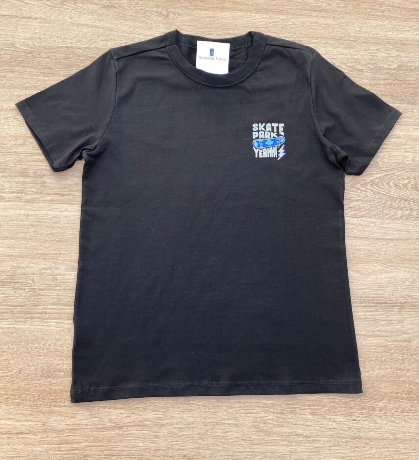 Camiseta Infantil Masculina Preta Skate Park Fernanda Ramos Kids