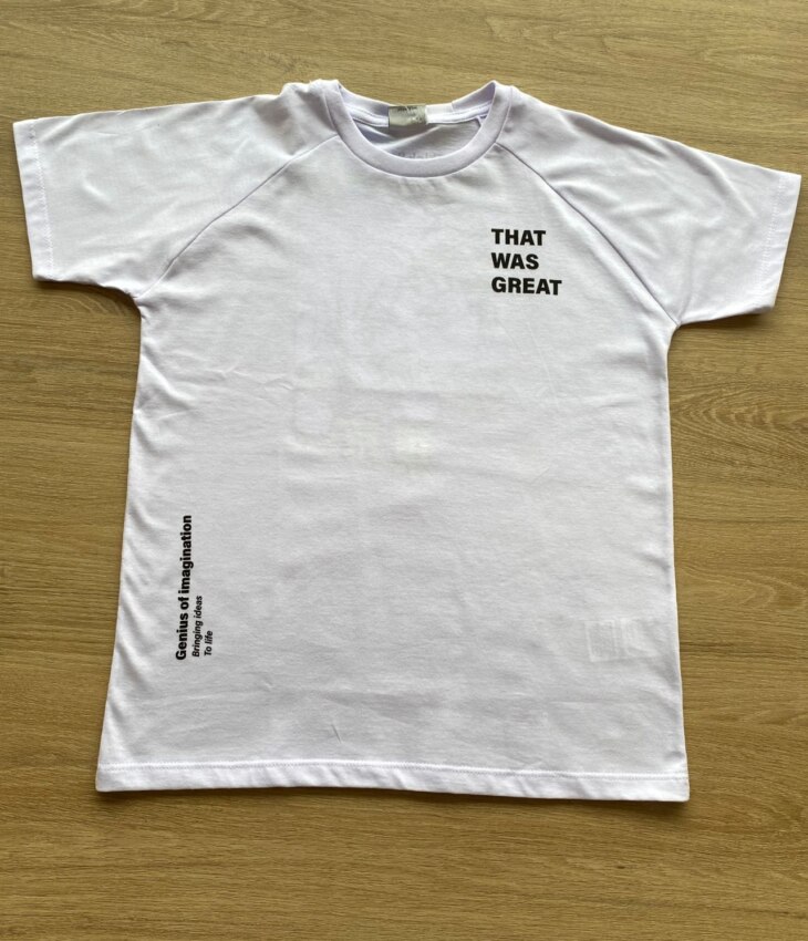 Camiseta Infantil Masculina That Was Great Branca Fernanda Ramos Kids
