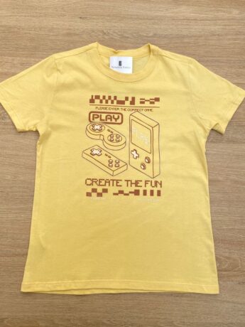 Camiseta Infantil Masculina Tradicional Amarela com Estampa Fernanda Ramos Kids