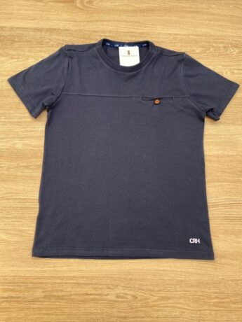 Camiseta Infantil Masculina Tradicional Azul Marinho com Botão Fernanda Ramos Kids