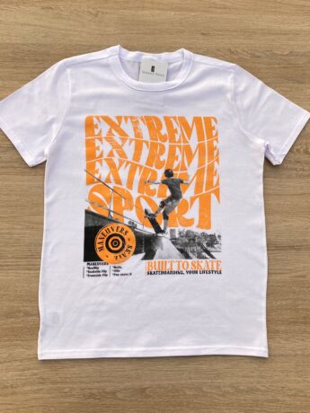 Camiseta Infantil Masculina Tradicional Branca com Estampa Fernanda Ramos Kids