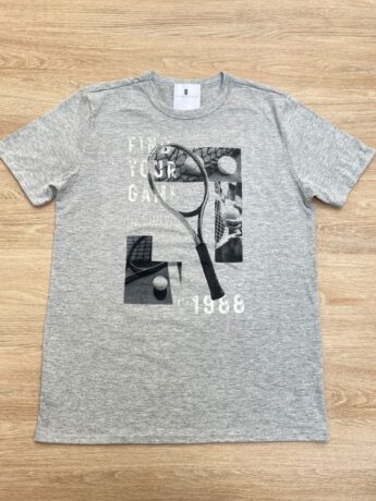 Camiseta Infantil Masculina Tradicional Find Your Game Cinza Fernanda Ramos Kids