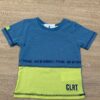 Camiseta Infantil Masculina Azul com Detalhe Verde Fernanda Ramos Kids