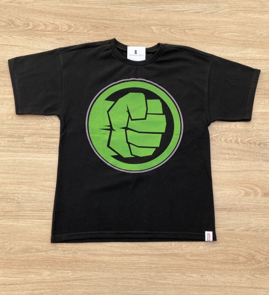 Camiseta Infantil Masculina Tradicional Preta Estampa Verde Fernanda Ramos Kids