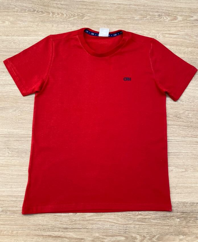 Camiseta Infantil Masculina Tradicional Vermelha Fernanda Ramos Kids