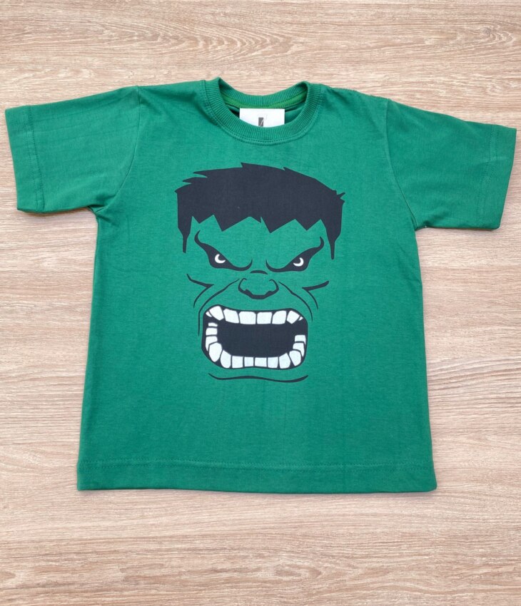 Camiseta Infantil Masculina Verde com Estampa Preta Fernanda Ramos Kids