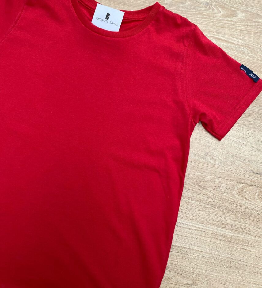 fernandaramoskids com br Camiseta Infantil Masculina Vermelha Básica 1