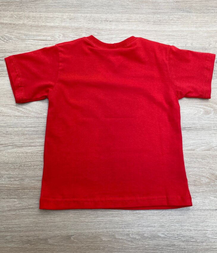 fernandaramoskids com br Camiseta Infantil Masculina Vermelha Básica com Estampa 2