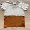 Camiseta Manga Curta Infantil Masculina Bege e Caramelo Fernanda Ramos Kids
