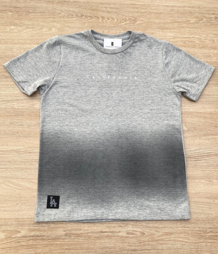 Camiseta Manga Curta Infantil Masculina California Cinza Fernanda Ramos Kids