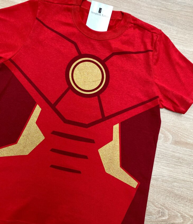 fernandaramoskids com br Camiseta Manga Curta Infantil Masculina com Estampa Vermelha 1