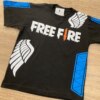 fernandaramoskids com br Camiseta Manga Curta Infantil Masculina Preta Estampa Branca e Azul 1