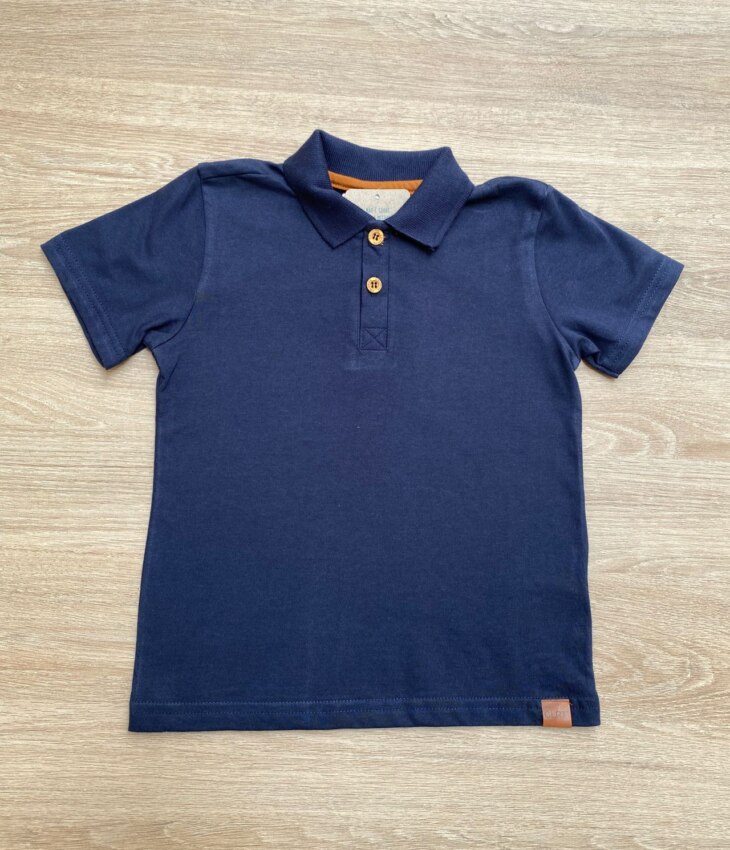 Camiseta Polo Infantil Masculina Azul Marinho Fernanda Ramos Kids