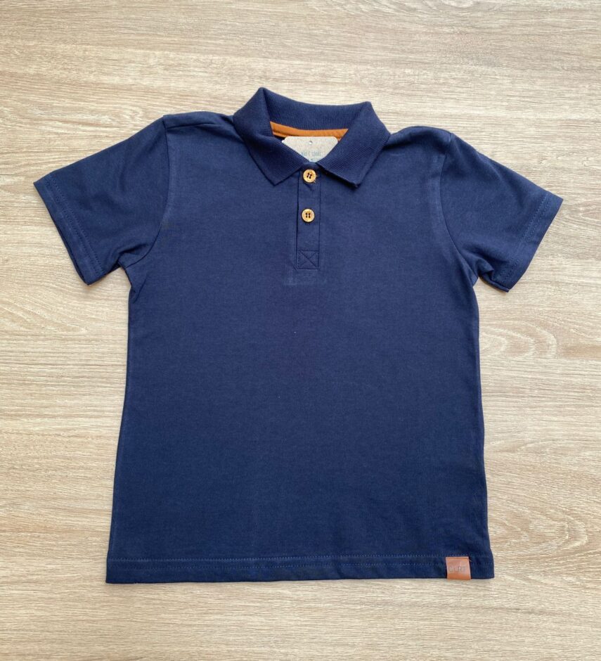 Camiseta Polo Infantil Masculina Azul Marinho Fernanda Ramos Kids